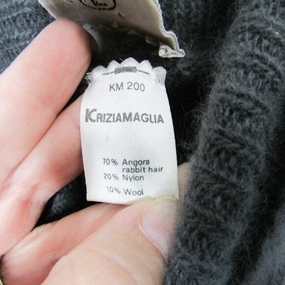 Krizia Maglia Maxi Dress Sweater Womens Large Angora Wool Gray Silver Metallic - Picture 11 of 13